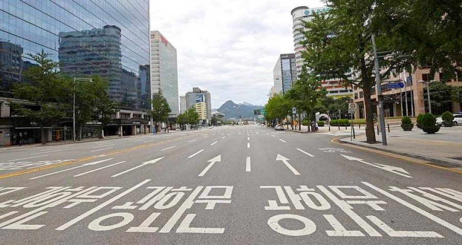 Пустые улицы Сеула