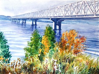 Картина «Усть-Илимский мост»