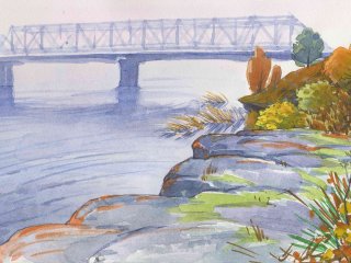 Картина «Усть-Илимский мост»