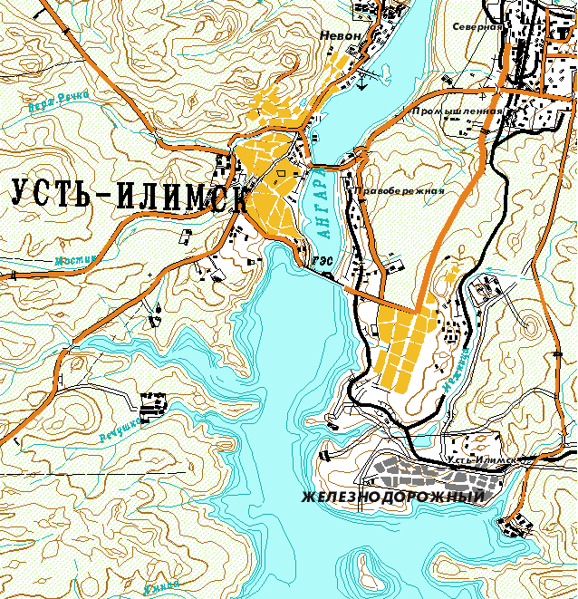 Усть-Илимск на карте