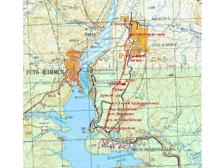 Карта трамвайного маршрута Усть-Илимска