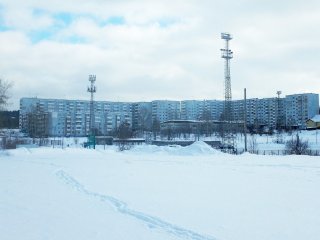 Усть-Илимск. Вид на стадион «Лесохимик»